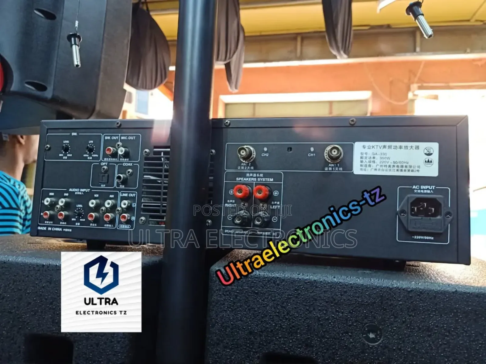 Temeisheng 2 Speakers, Amplifier, Wireless Mic With Stand
