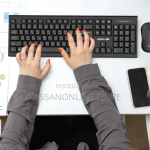 Green Lion Wireless Keyboard and Mouse - Black