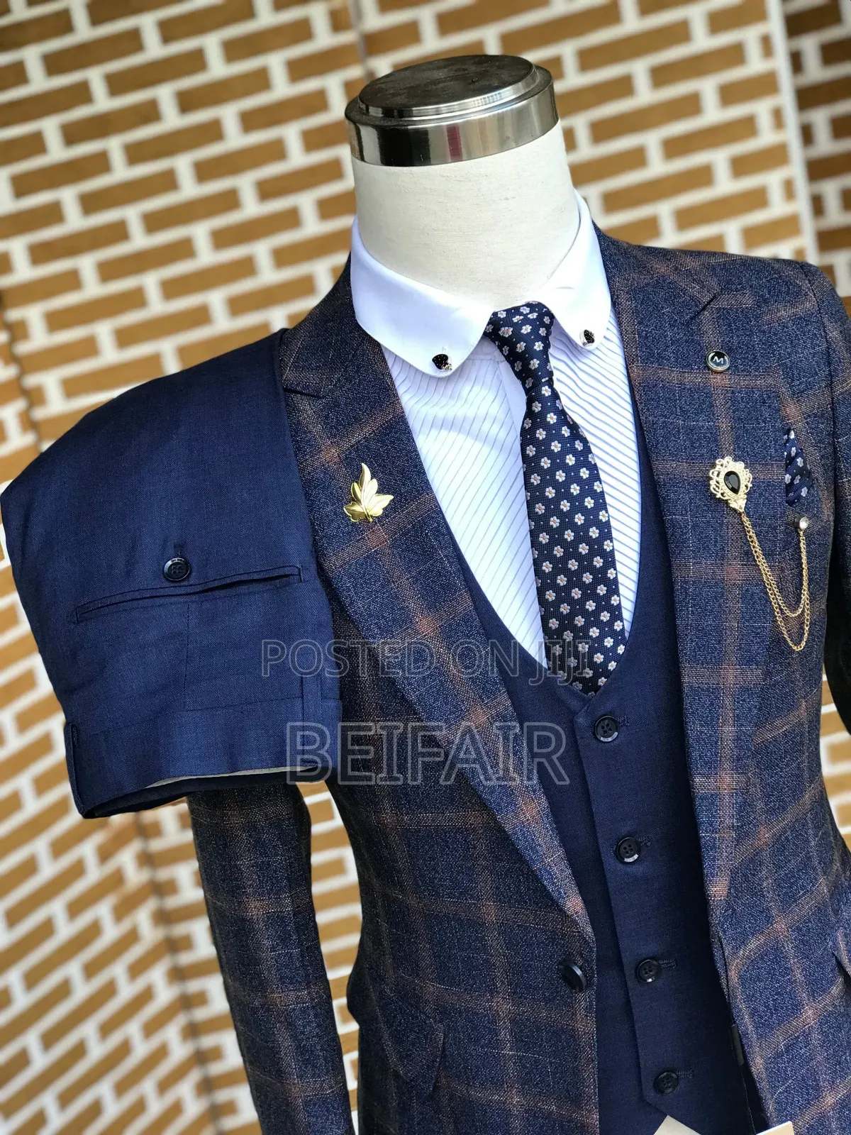 Draft Suit Blue and Brown Mix