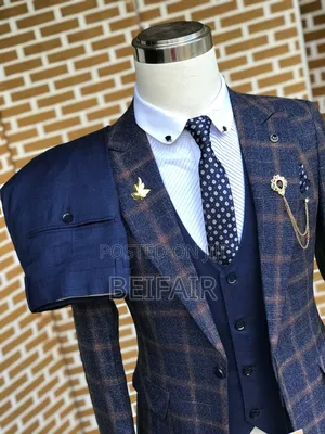 Draft Suit Blue and Brown Mix