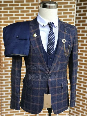 Draft Suit Blue and Brown Mix