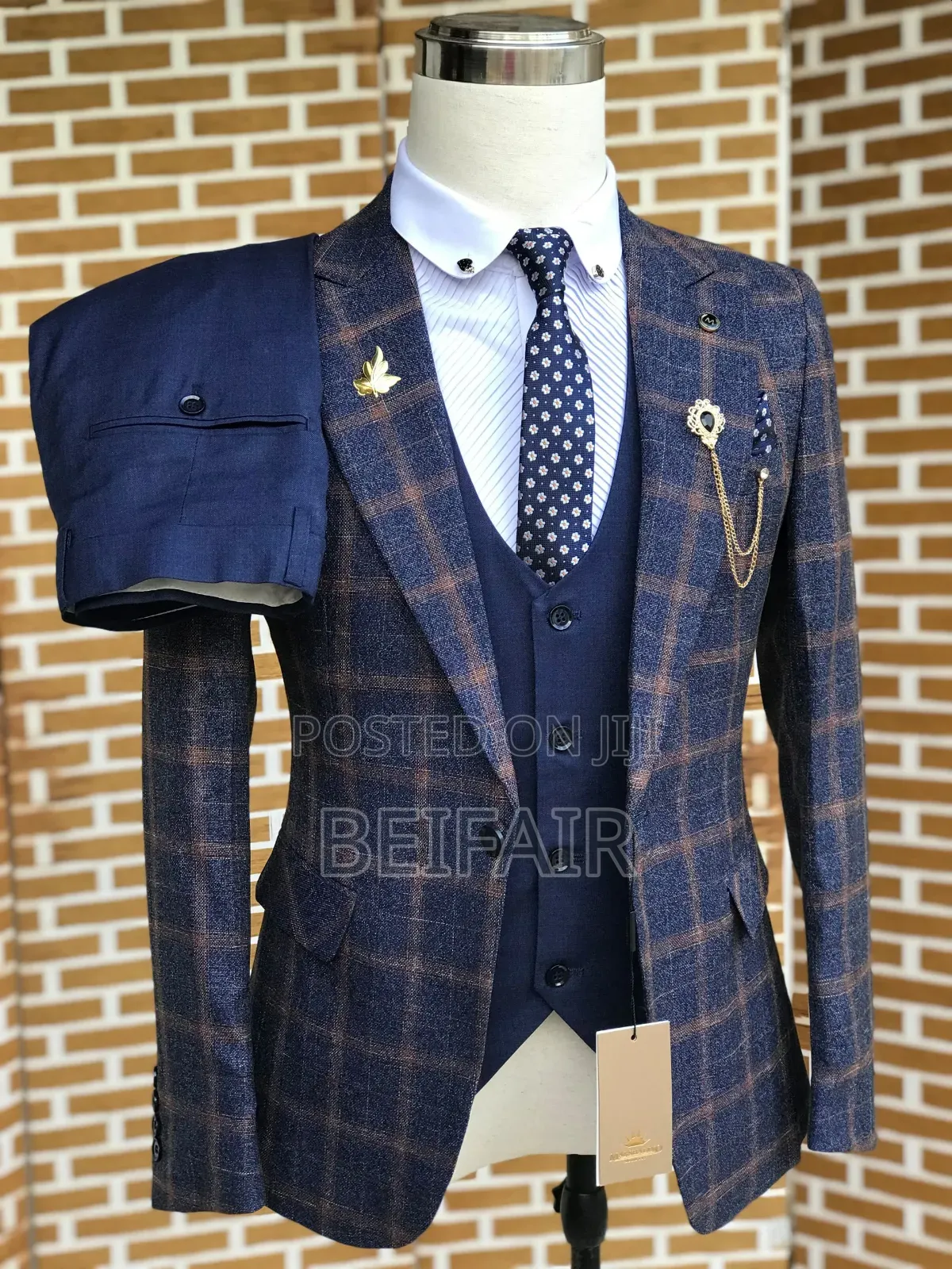 Draft Suit Blue and Brown Mix