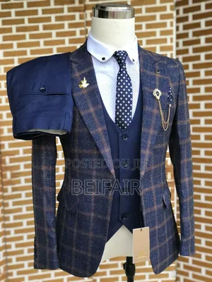Draft Suit Blue and Brown Mix