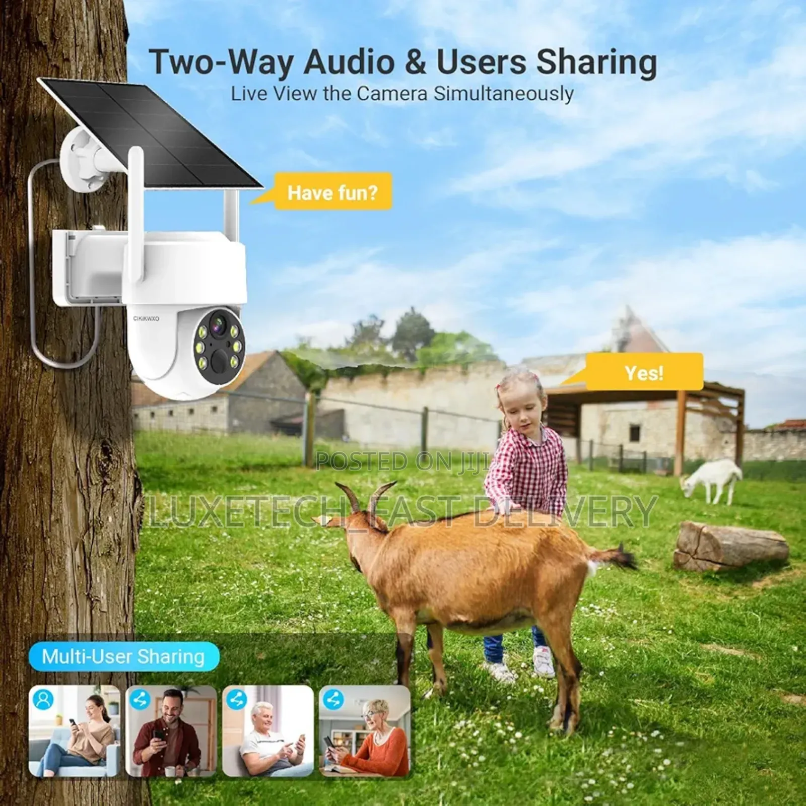 360° Solar Security Camera | Night Vision | 3mp Hd
