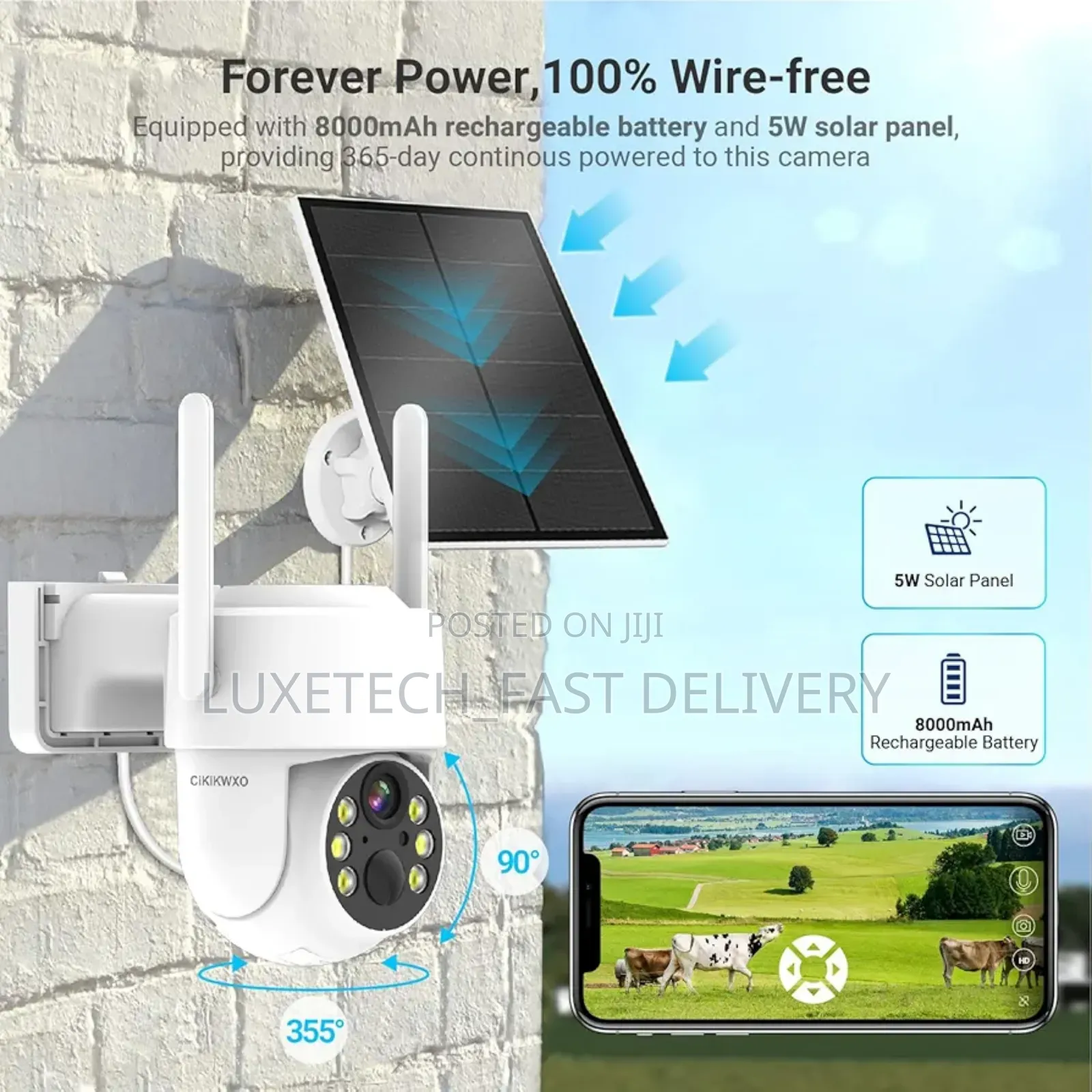 Outdoor Solar-Powered Smart Security Camera