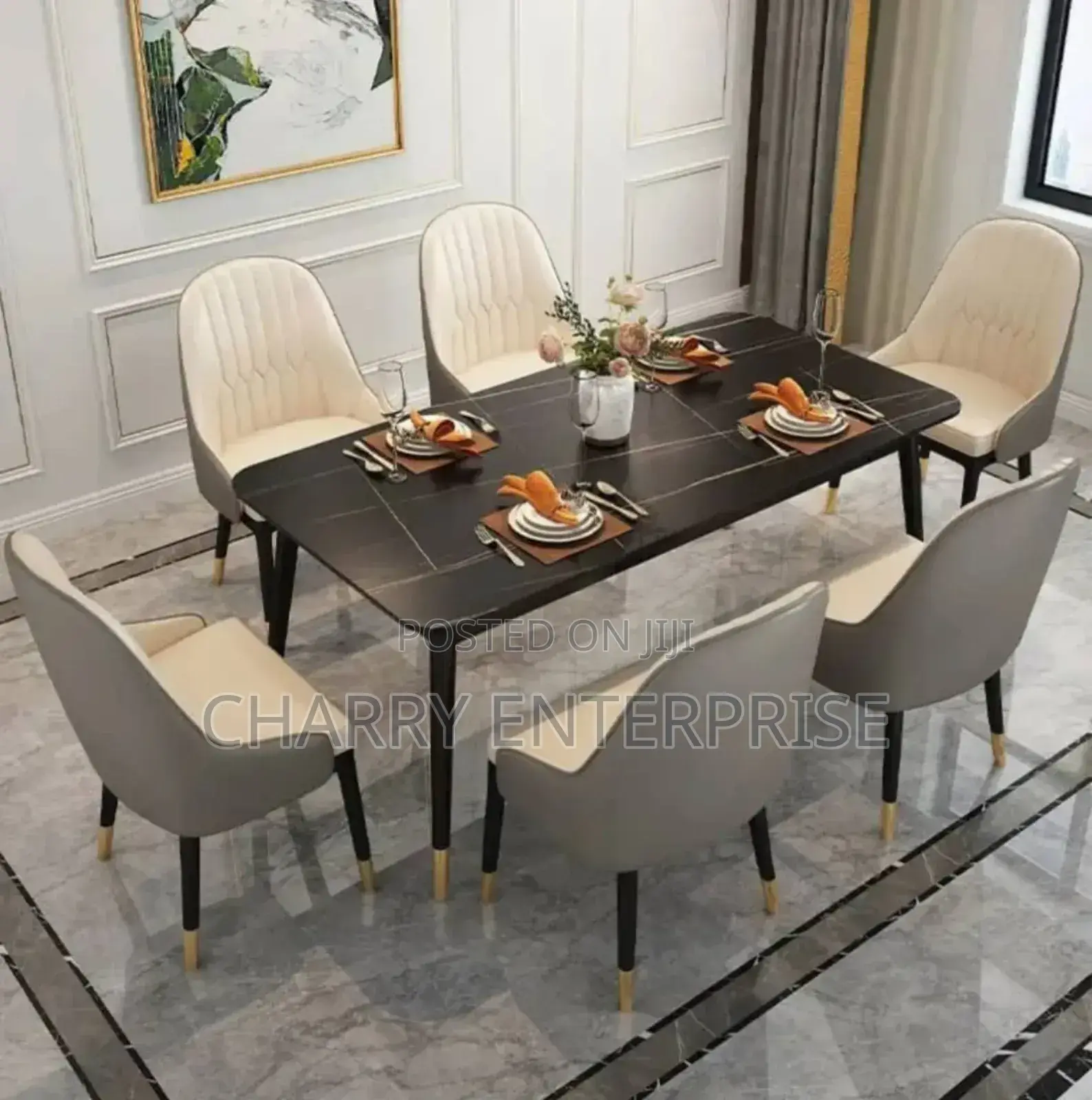 Marble Restaurant and Home Dining Table 6 Seater