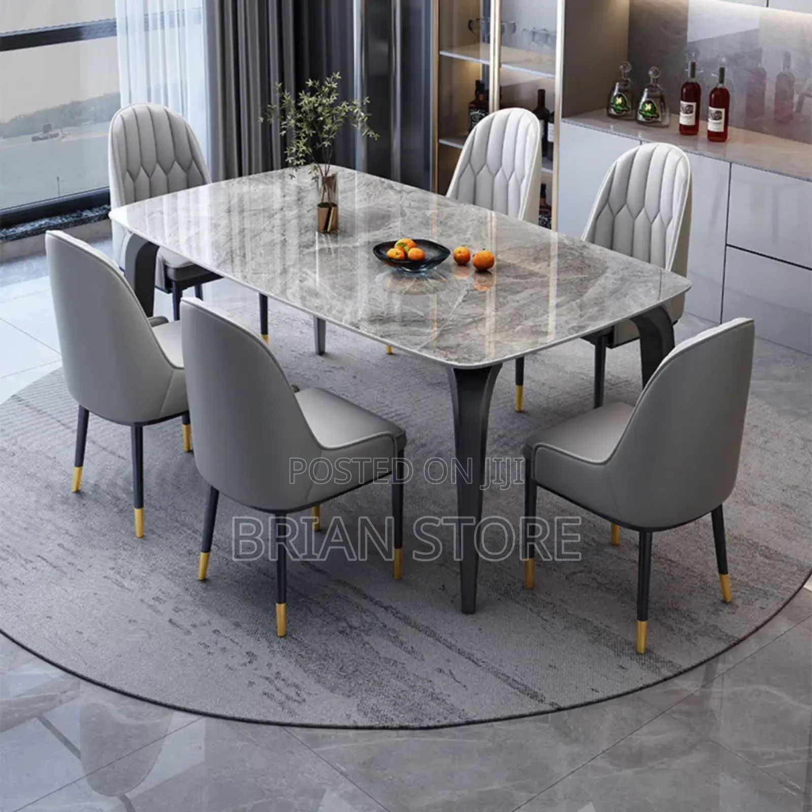 Luxury Dining Set With 6 Chairs (Dining Set Ya Viti 6)