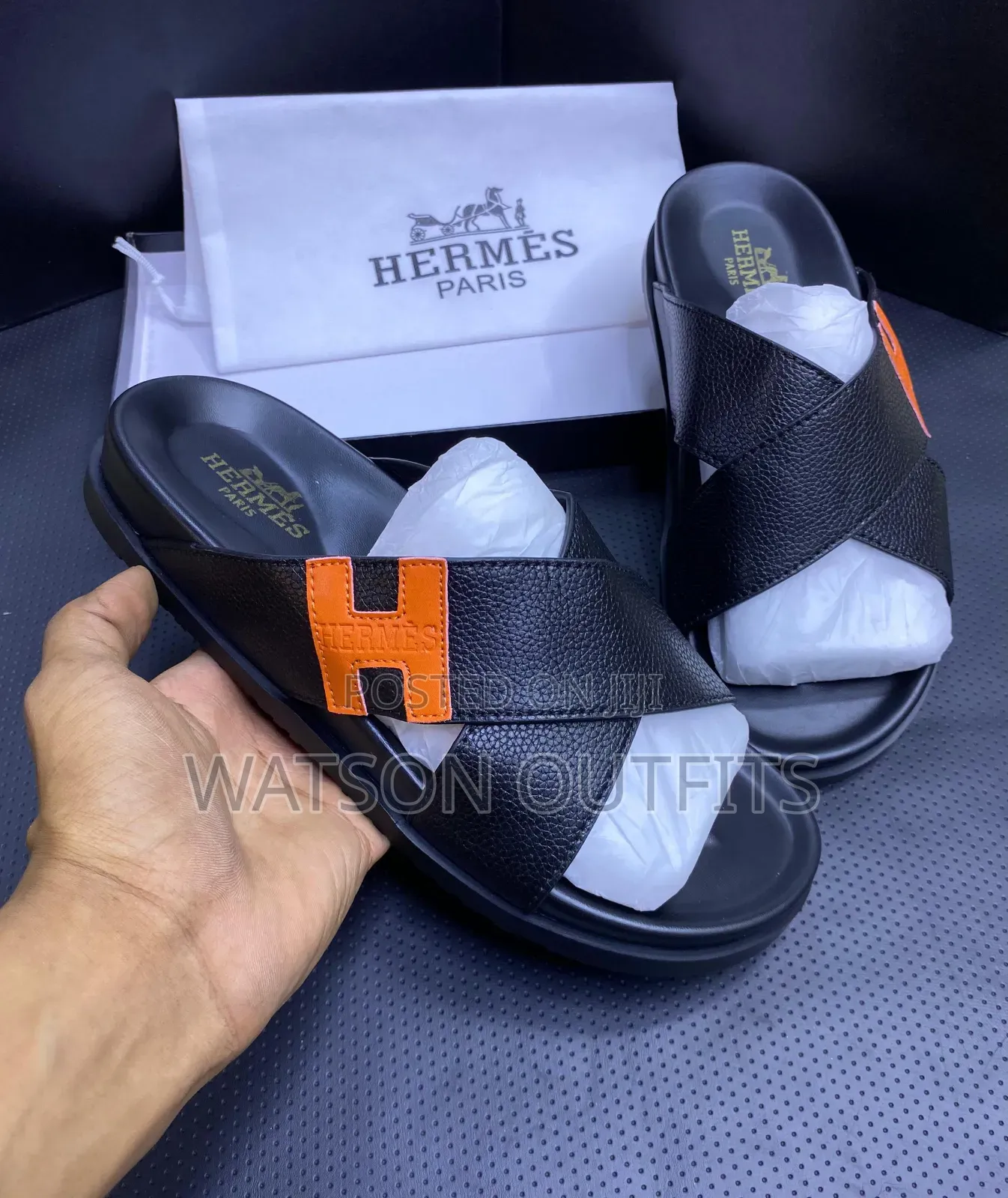 Men's Leather Sandals Original Za H Yenye Maana Hermes
