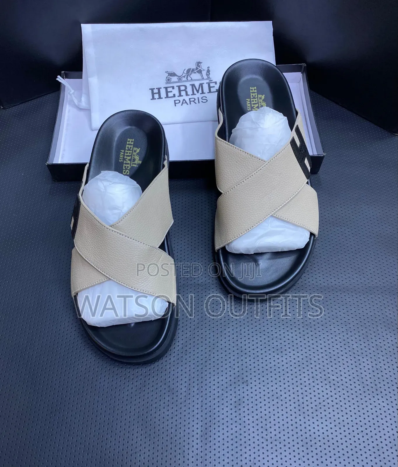 Men's Leather Sandals Original Za H Yenye Maana Hermes