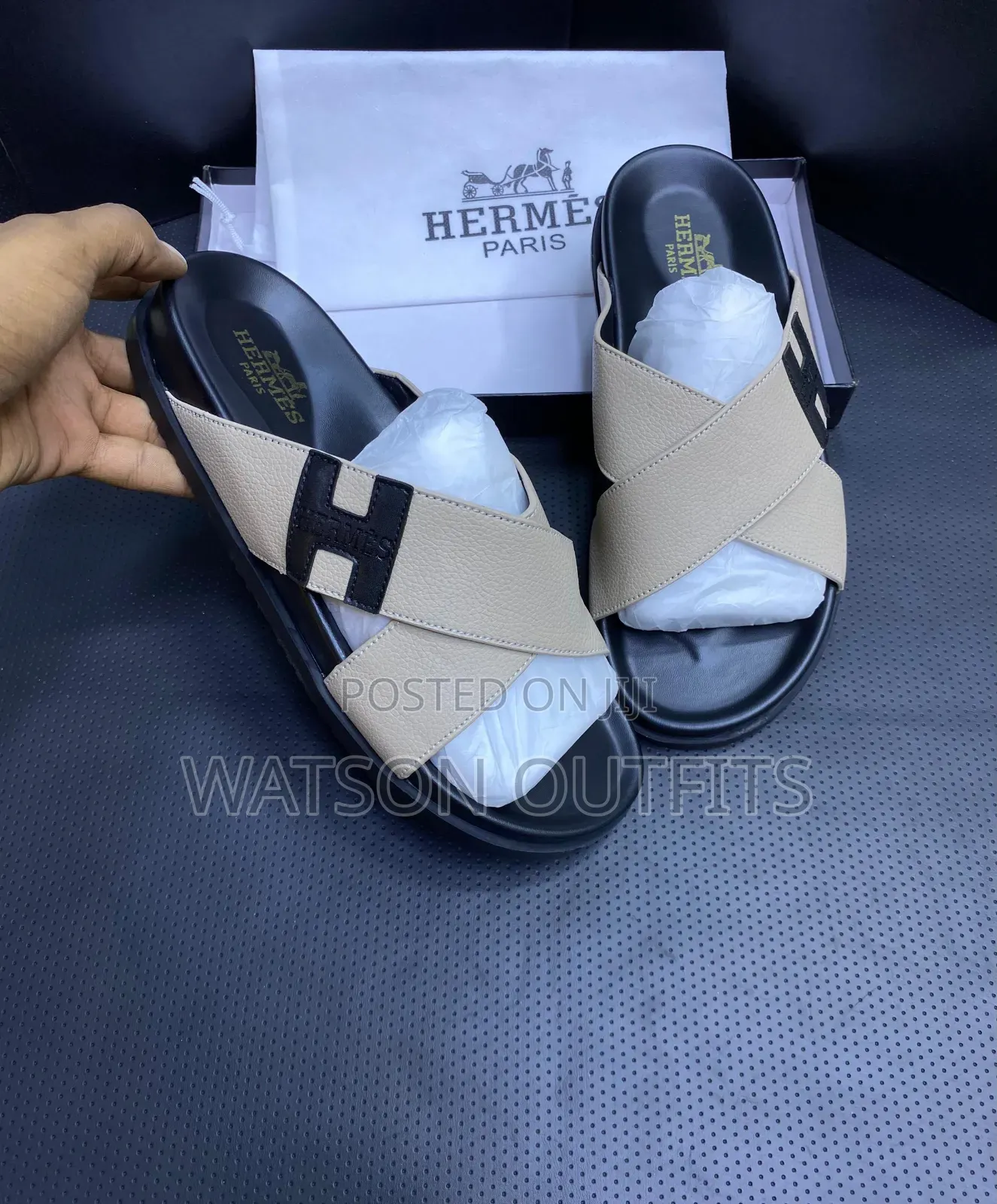 Men's Leather Sandals Original Za H Yenye Maana Hermes