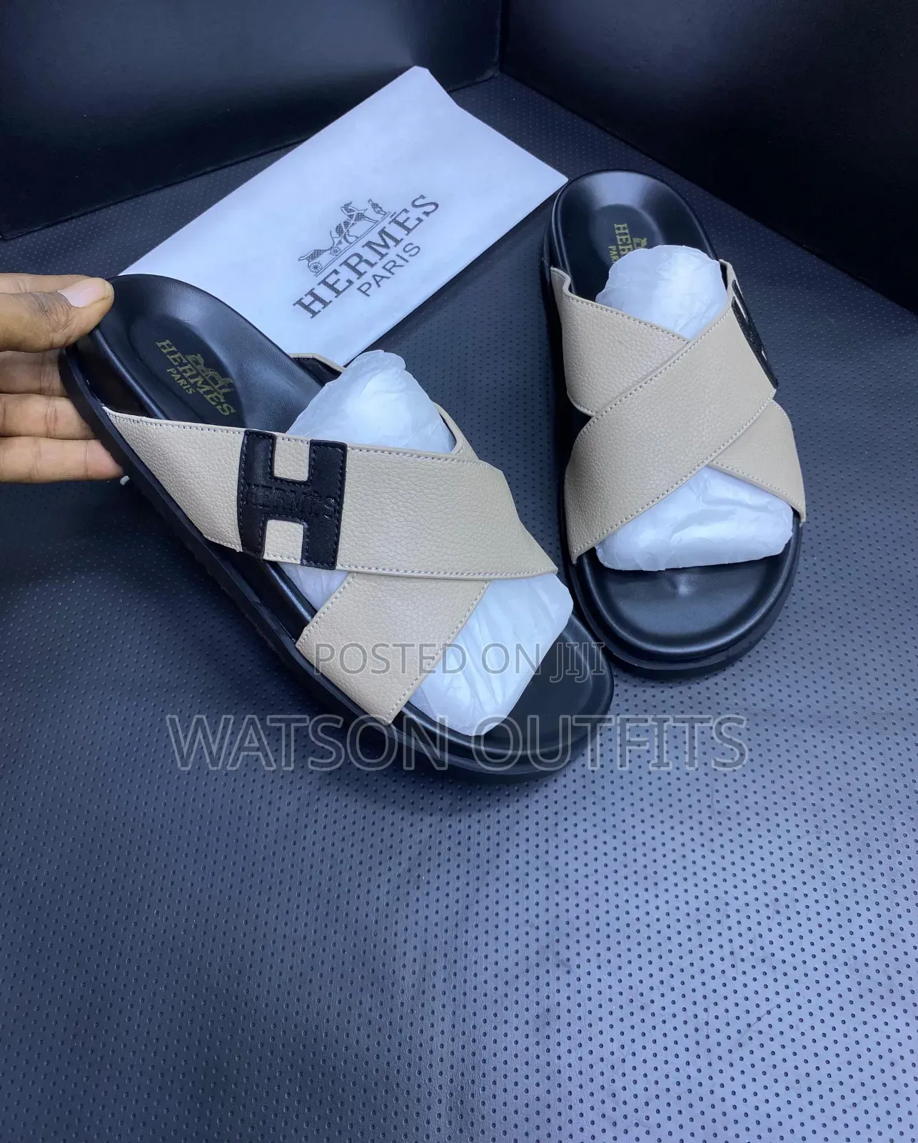 Men's Leather Sandals Original Za H Yenye Maana Hermes