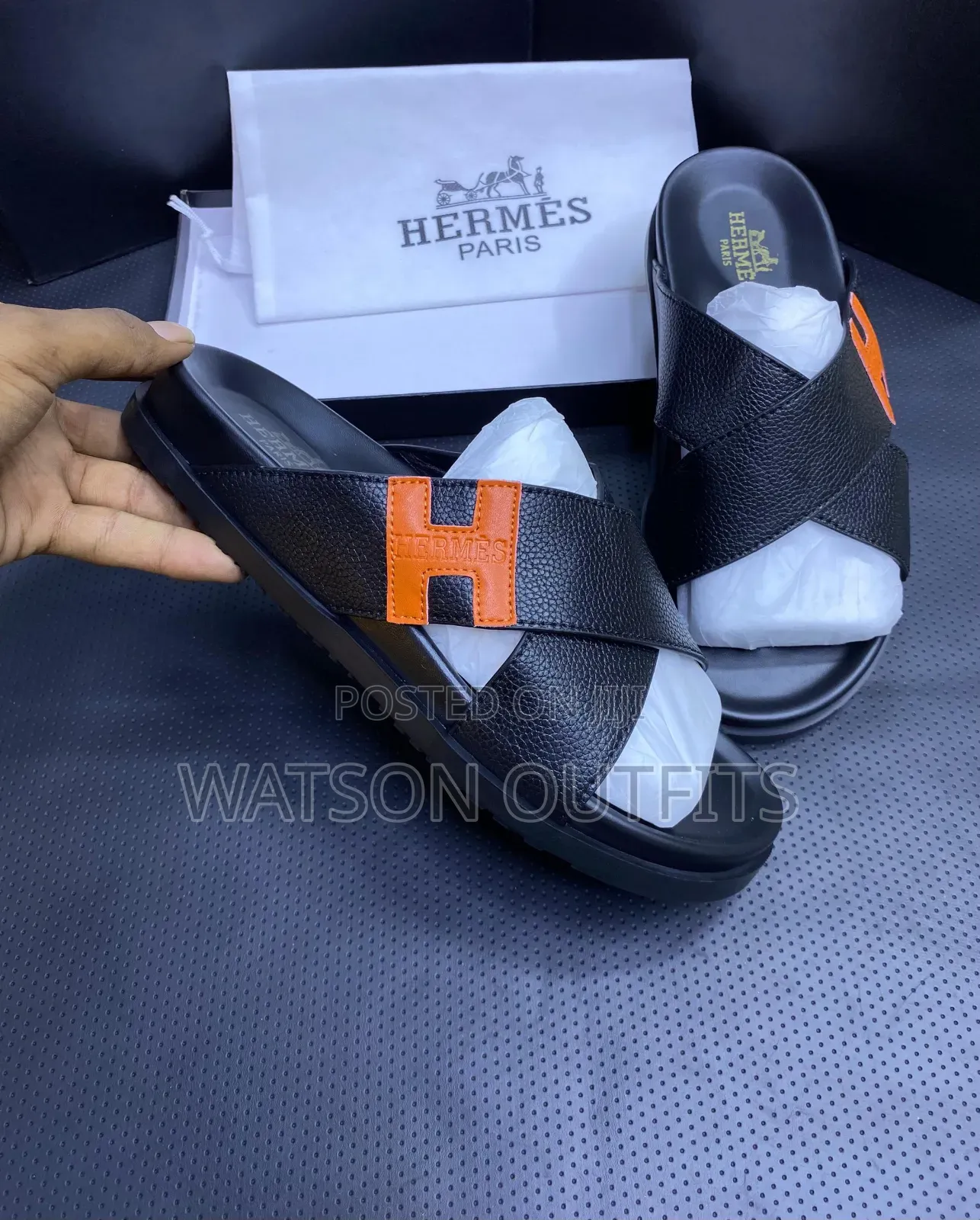 Men's Leather Sandals Original Za H Yenye Maana Hermes