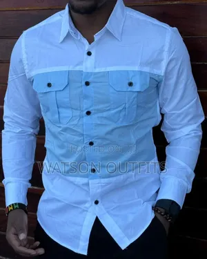 Mashati Kwa Wanaume Ya Vifungo Na Mifuko Miwili Original