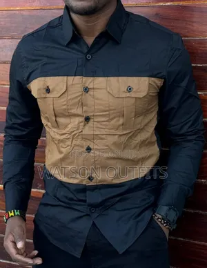 Mashati Kwa Wanaume Ya Vifungo Na Mifuko Miwili Original