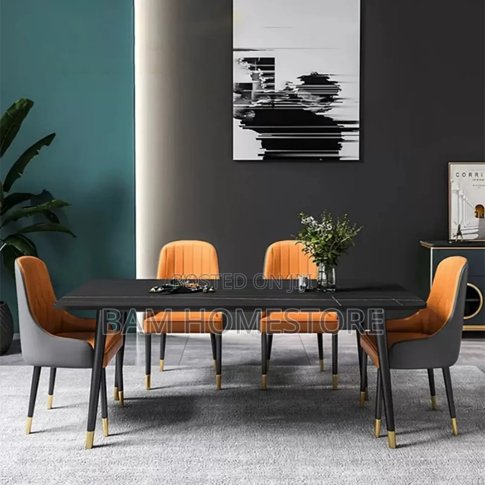 Elegant Dining Set ( Marble Table+ 4 Chairs)