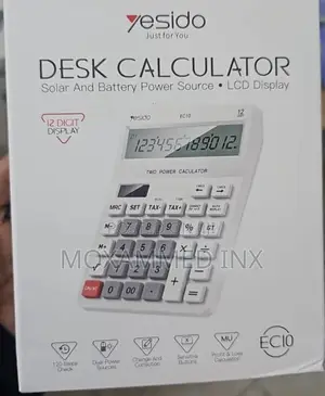 Desk Calculator Solar and Battery Power Source • LCD Display