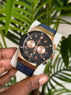 Hublot Classic Swiss Made Gold Black and Blue