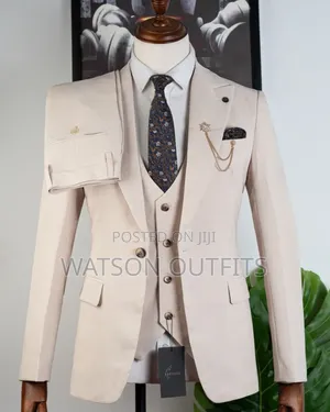Men's Milk Like Colour Suits With Trendy Look