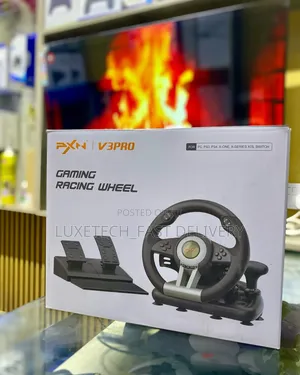 Steering Wheel and Pedal Set for Racing Games