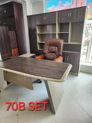 Full Office Set Table (Meza 160cm + Kabati ( Cabinet + Chair