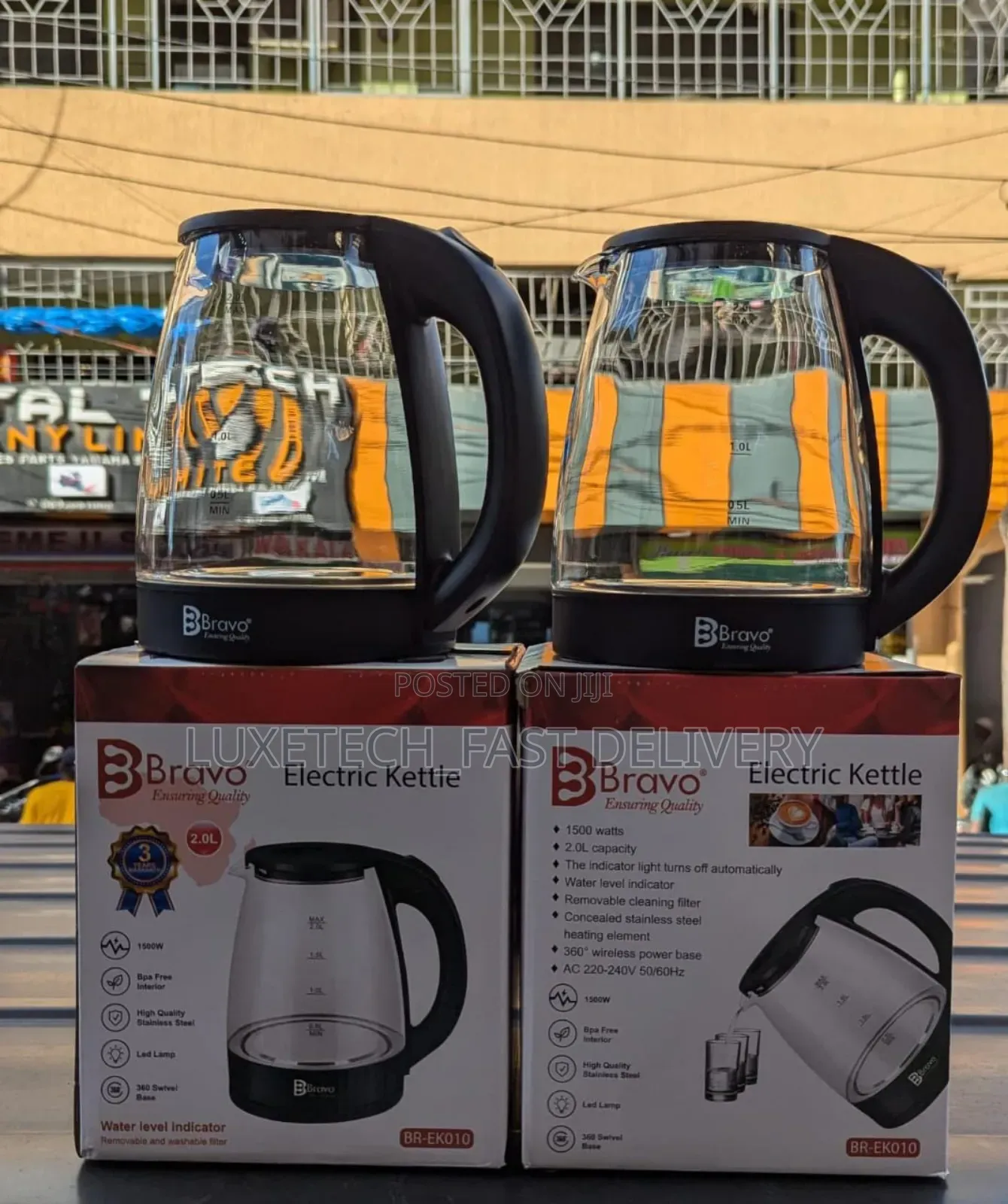 Bravo 2l Glass Electric Kettle