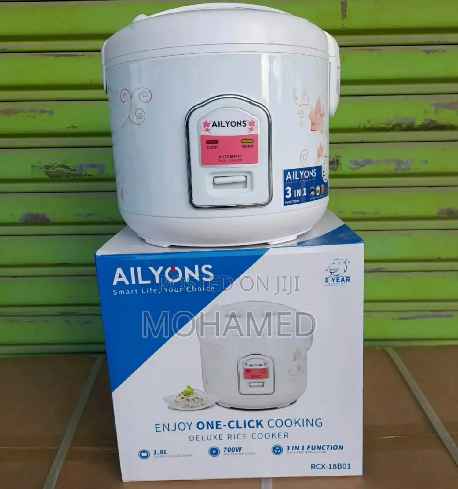 Ailyons Rice Cooker 1.8l
