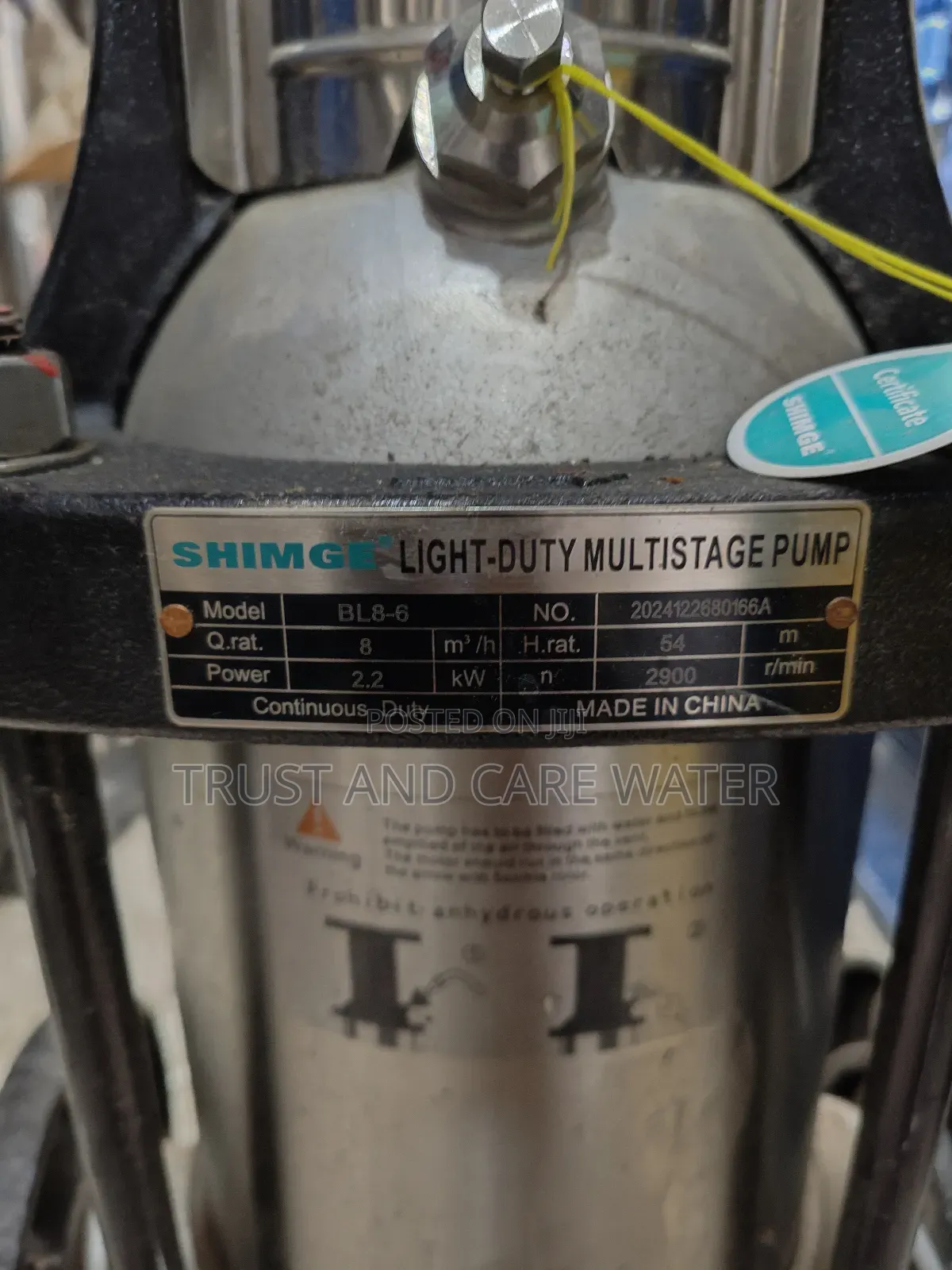 Shimge Multistage Pump 3hp Three Phase