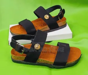 Men's Faux Leather Platform Slippers Non-Slip Outdoor Sandal