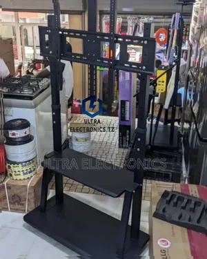 Black Metallic Tv Floor Trolley Mount/Stand(50" to 100")