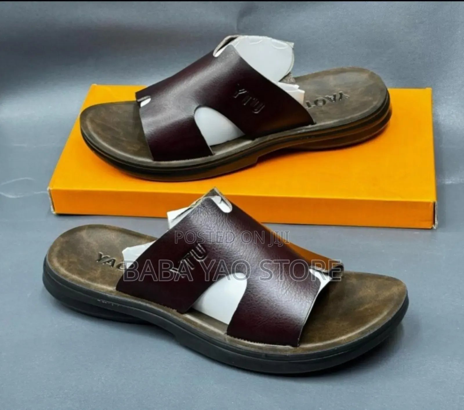 Men's Open Toe Summer Flat Sandals Non-Slip Outdoor Slippers