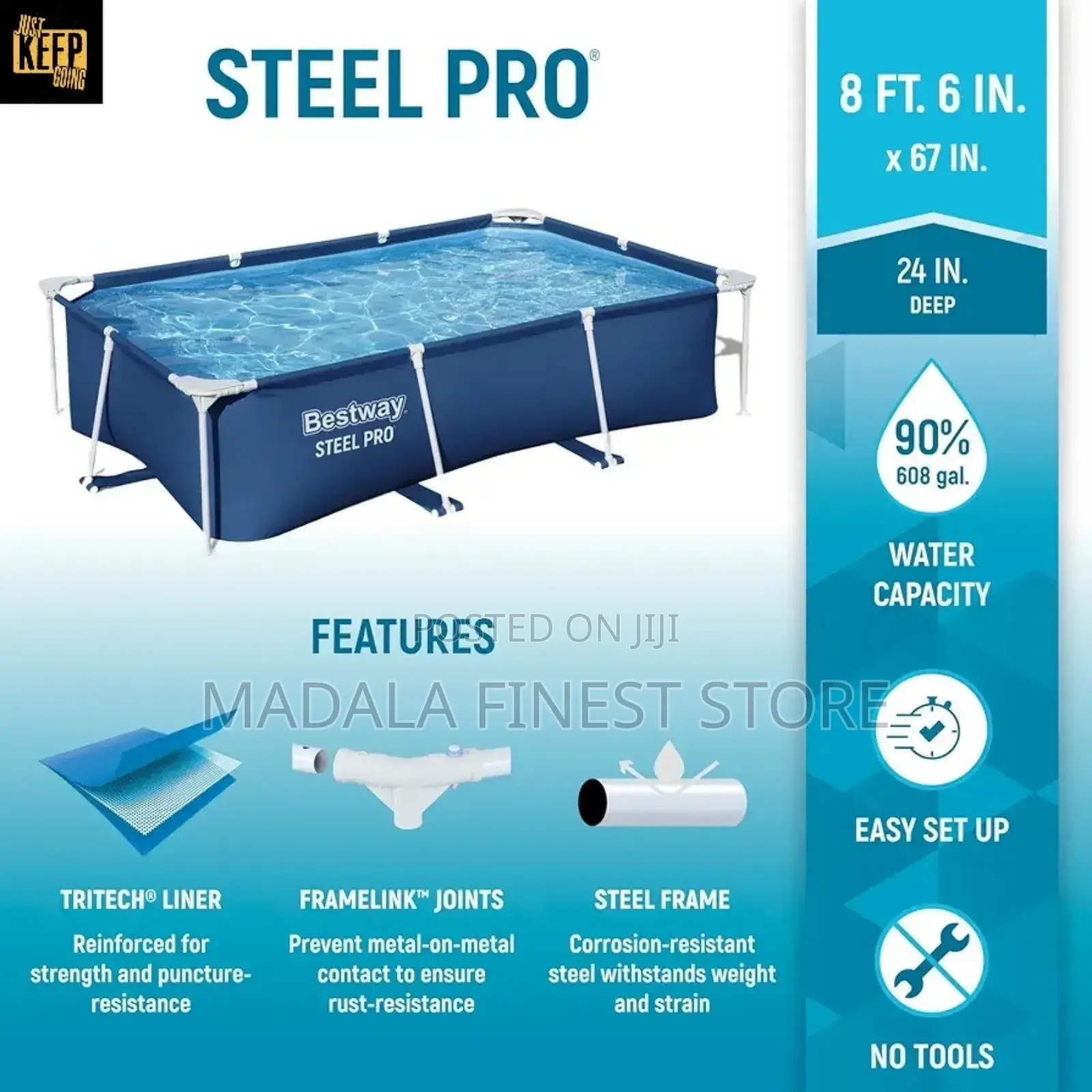 Extra Large Size Swimming Pool With Supporting Steel