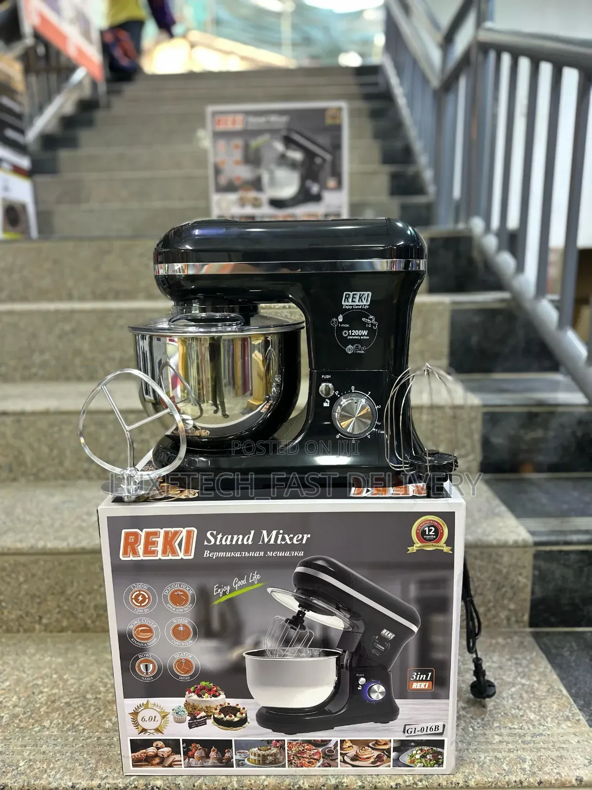 Reki Stand Mixer 6 Litres for Smooth Mixing, Whipping and Kneading