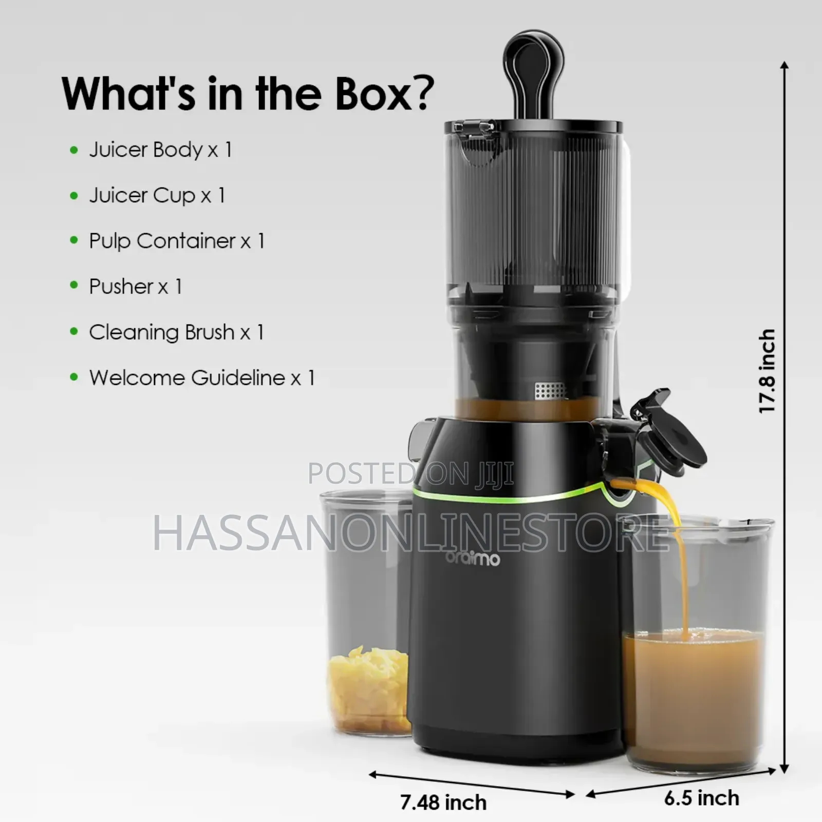 Oraimo Easyjuice 108mm Diameter 800ml Slow Juicer