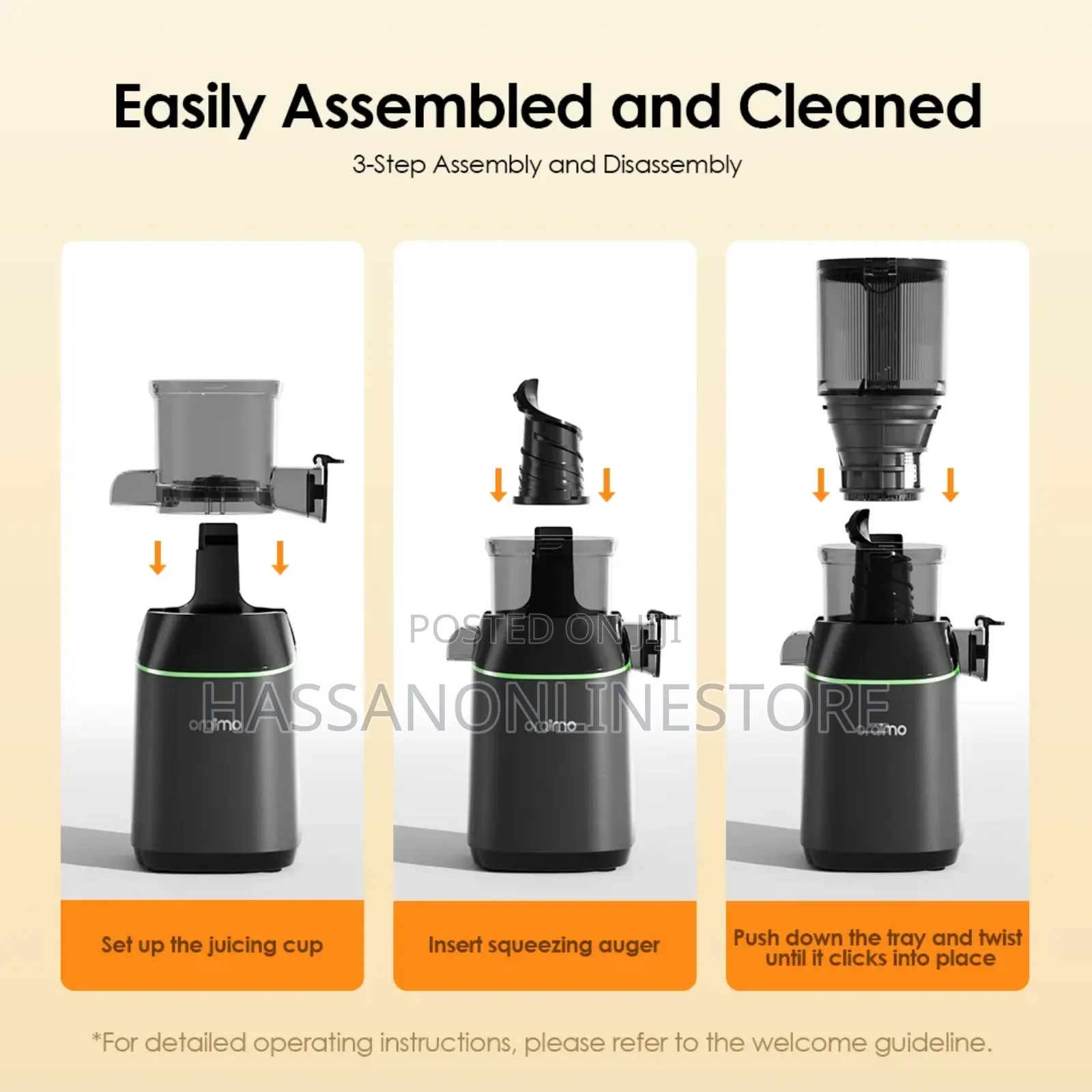 Oraimo Easyjuice 108mm Diameter 800ml Slow Juicer