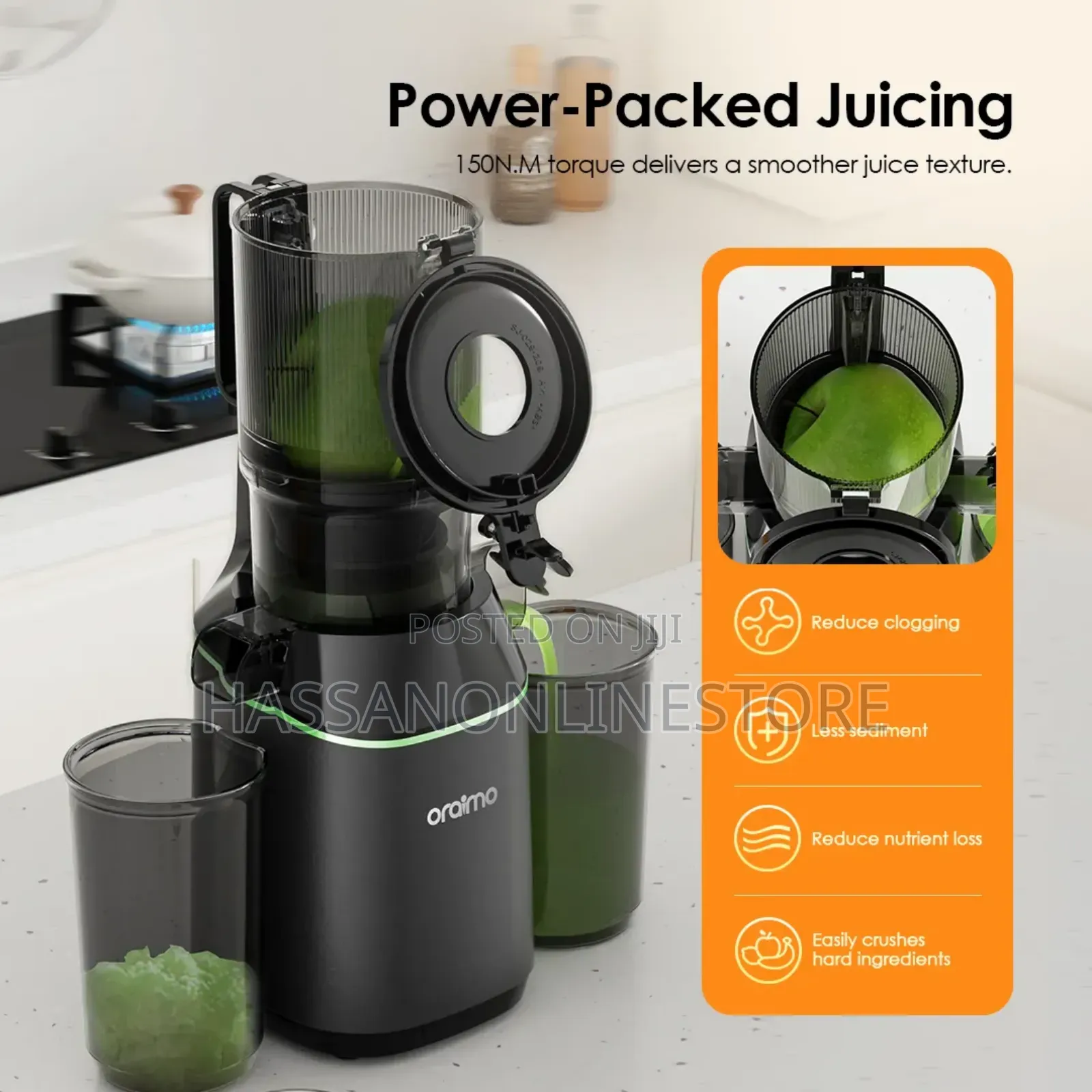 Oraimo Easyjuice 108mm Diameter 800ml Slow Juicer