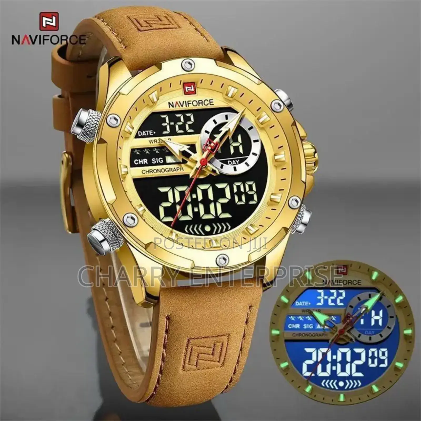 Original Naviforce Watch Dual Time Water Proof Day and Date
