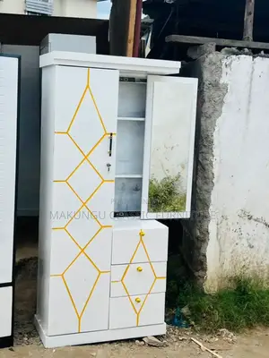 Wardrobes Milango Miwili Na Sehemu Ya Kioo