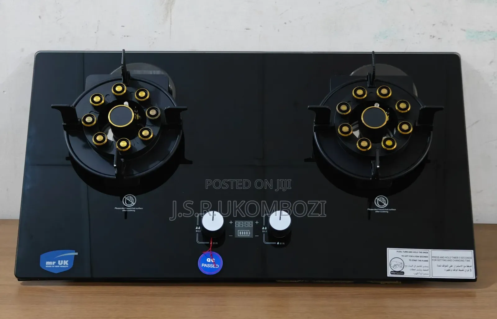Gass Hob 7502gt
2 Gass Plate Glass+Timer