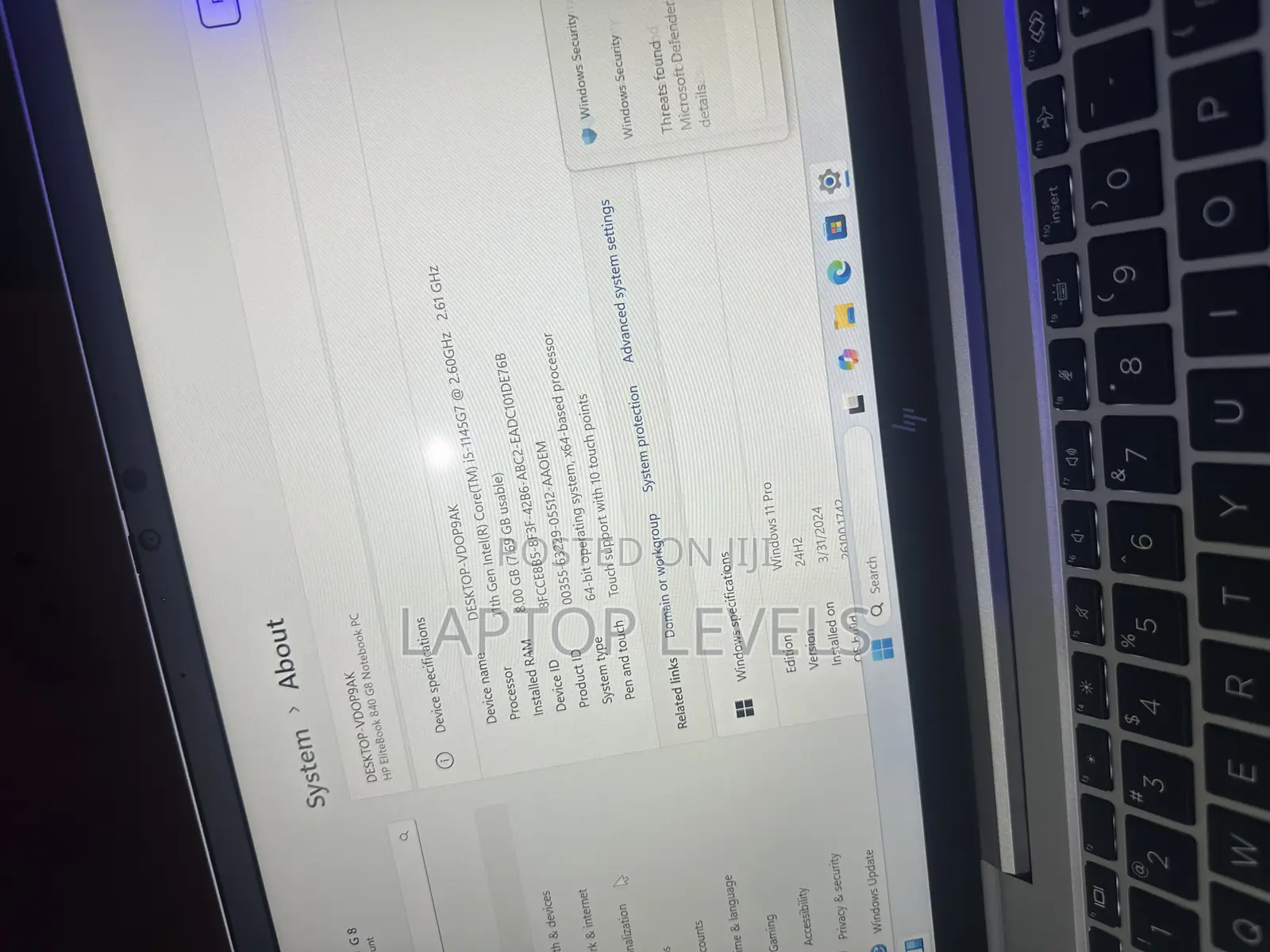 Laptop HP EliteBook 840 G8 8GB Intel Core I5 SSD 512GB