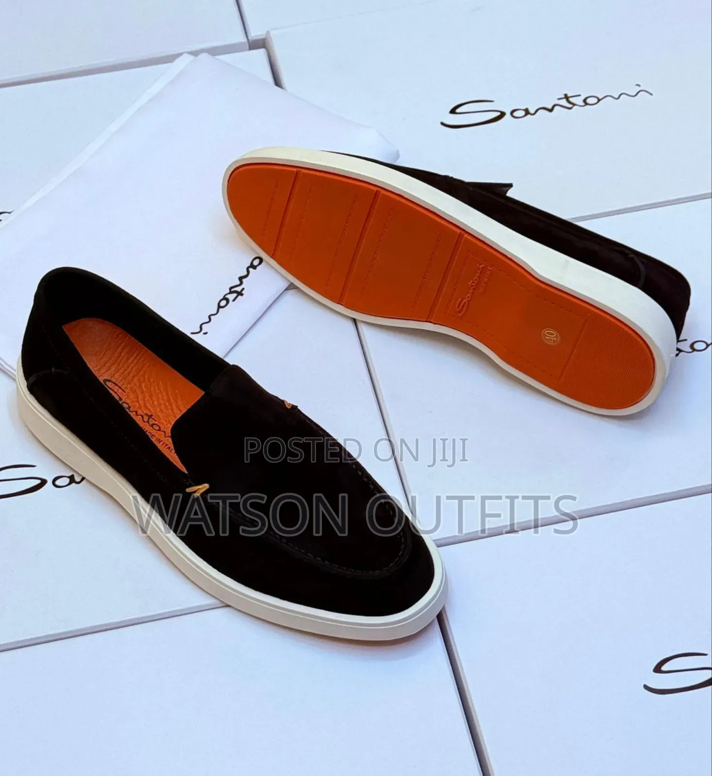 Men's Santoni Italian Brand Leather Shoes