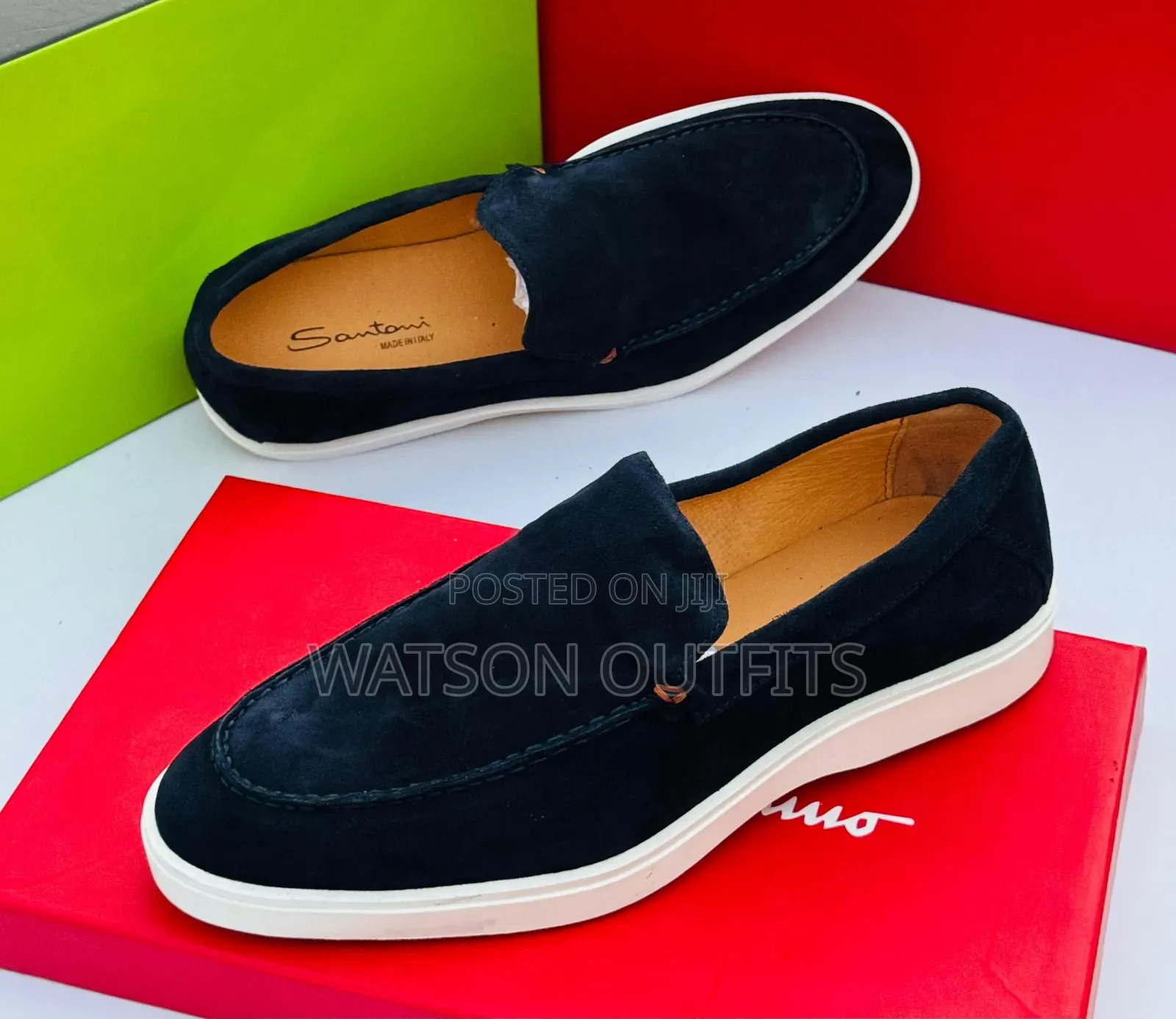 Men's Santoni Italian Brand Leather Shoes