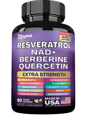Resveratrol Supplement 12600mg Nad+ 100mg Milk Thistle 900mg
