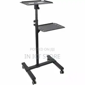 Projector Stand/Height Adjustable Trolley W/ Laptop Shelf