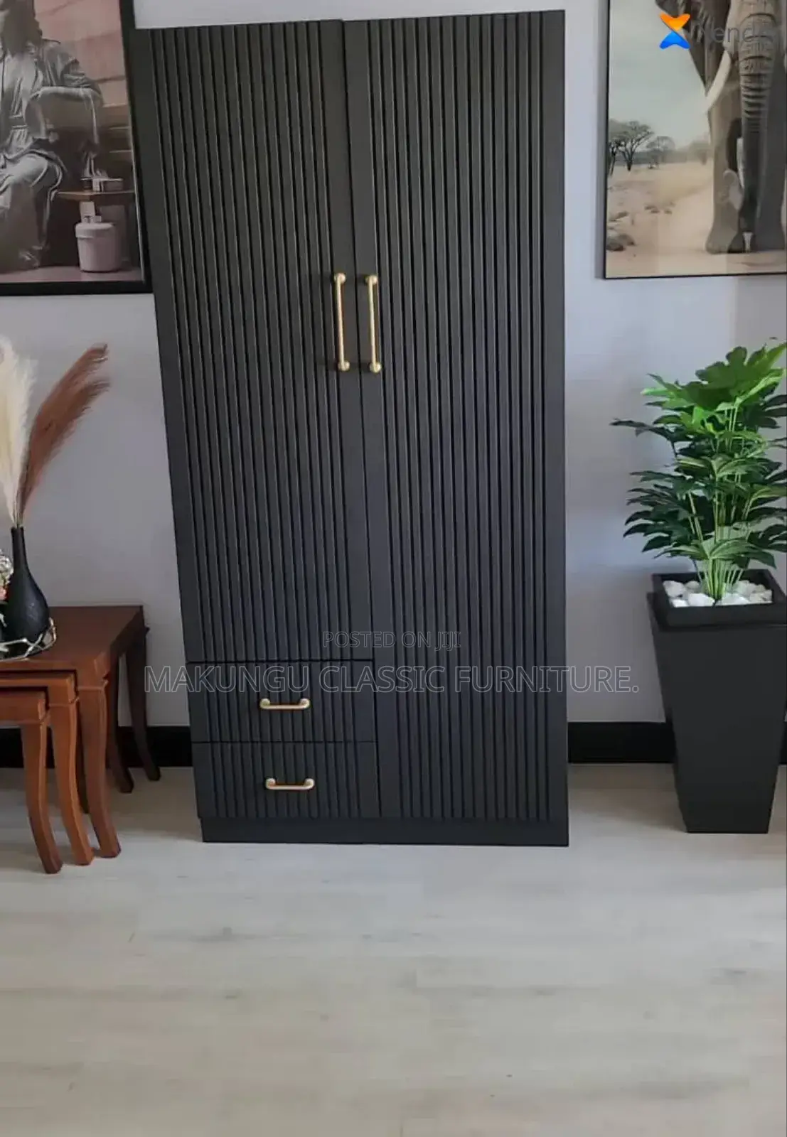 Wardrobes With Two Doors,Multi Black Color