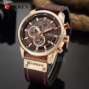 Curren Chronograph Watch for Men Brown Belt and Silver Belt