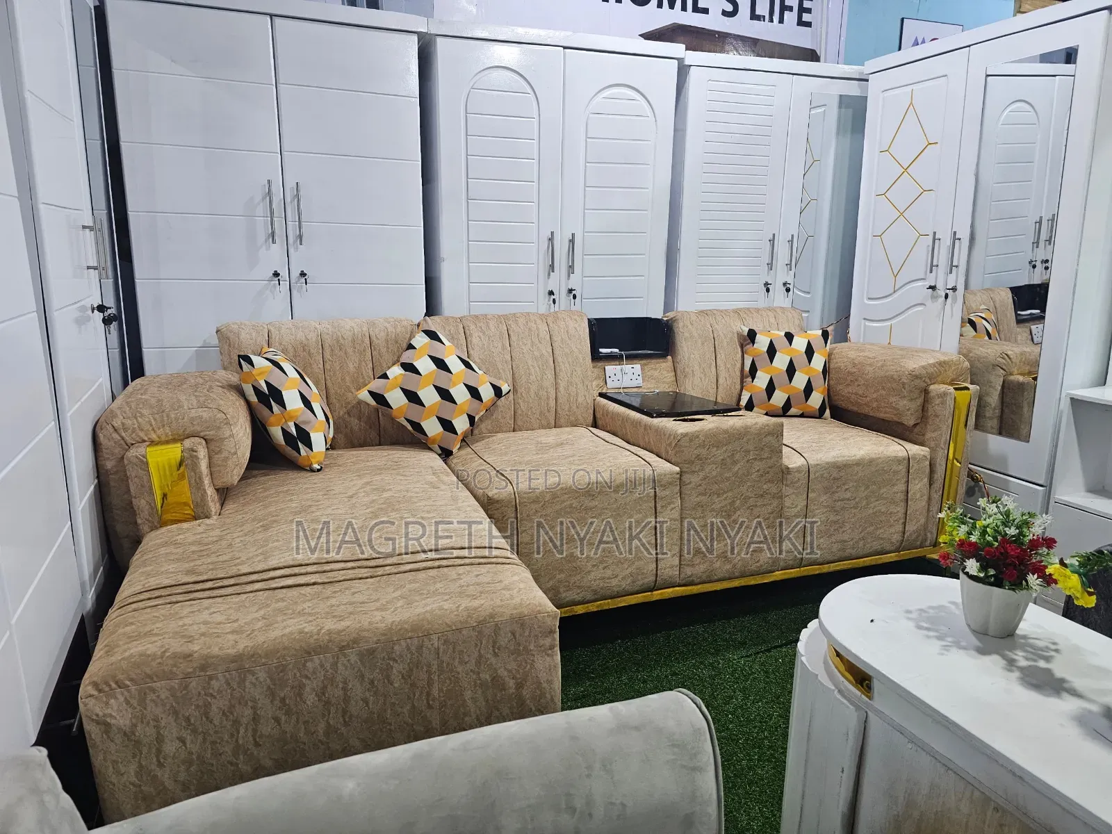 Nauza Sofa Set Shape L Ina Sehemu Kuchaji Topap Exchange