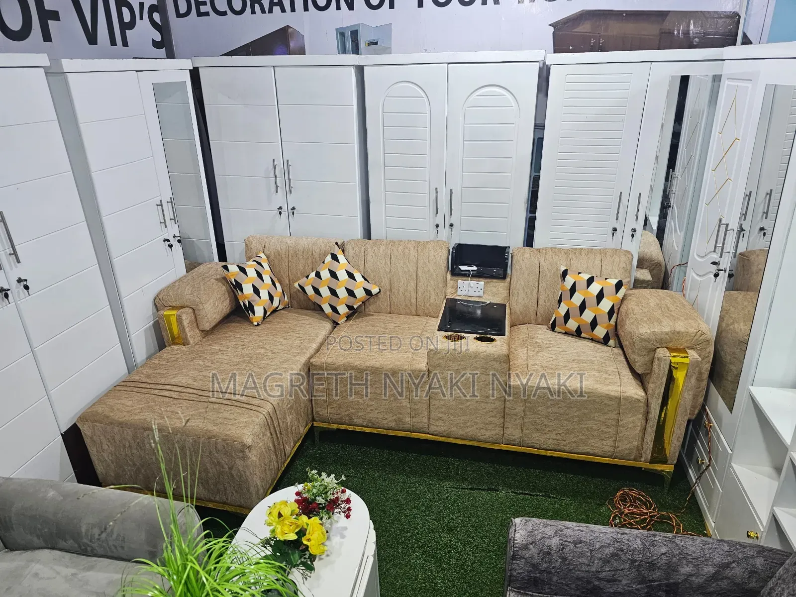 Nauza Sofa Set Shape L Ina Sehemu Kuchaji Topap Exchange