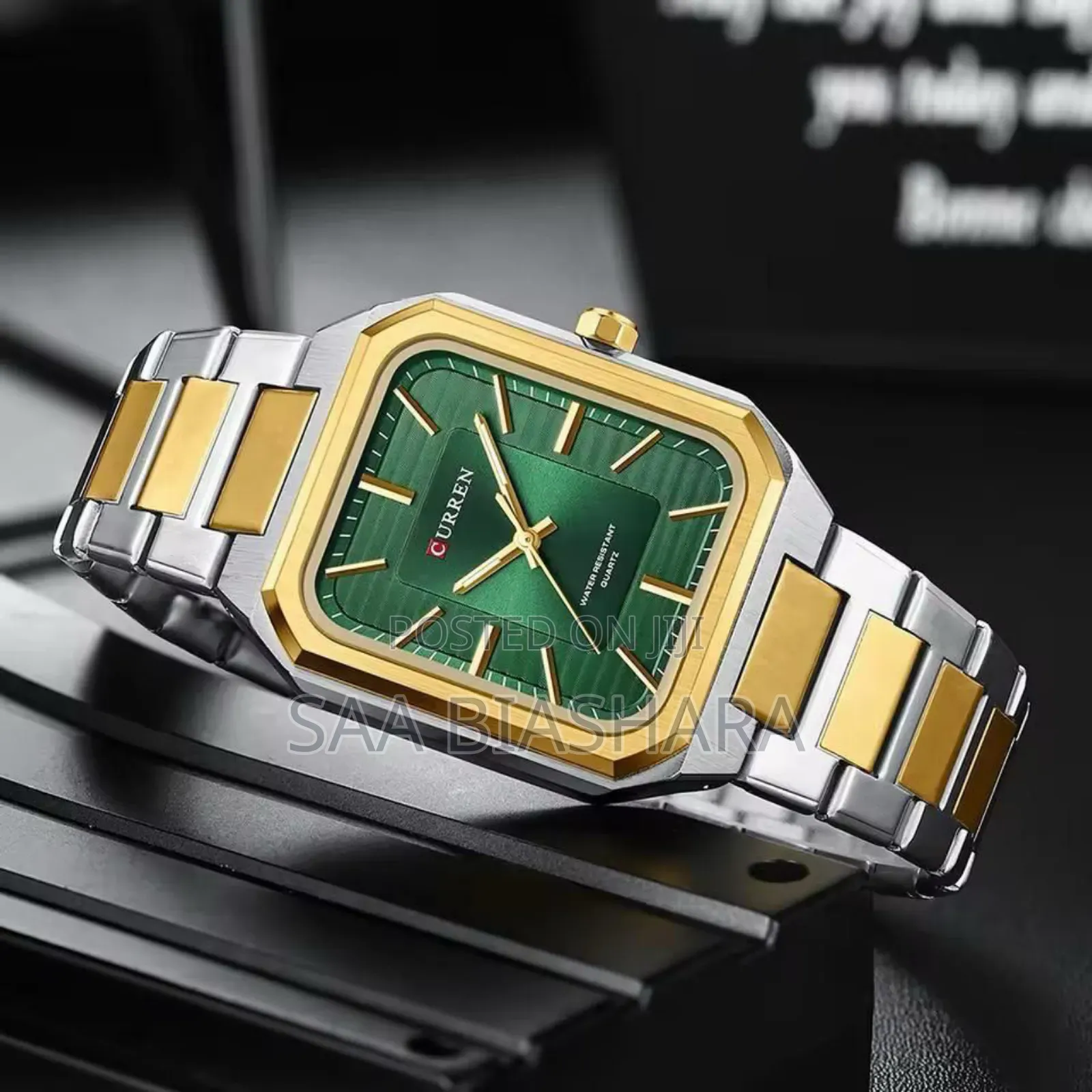 Curren 8457 Classy Watch Silver Gold Green