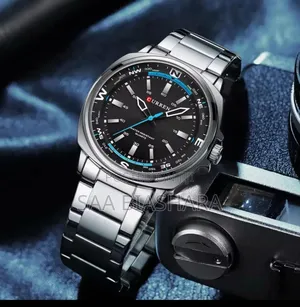 Curren 8455 Top Luxury Watch Silver and Black