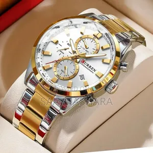 Curren 8275 Mens Watch Silver Gold White